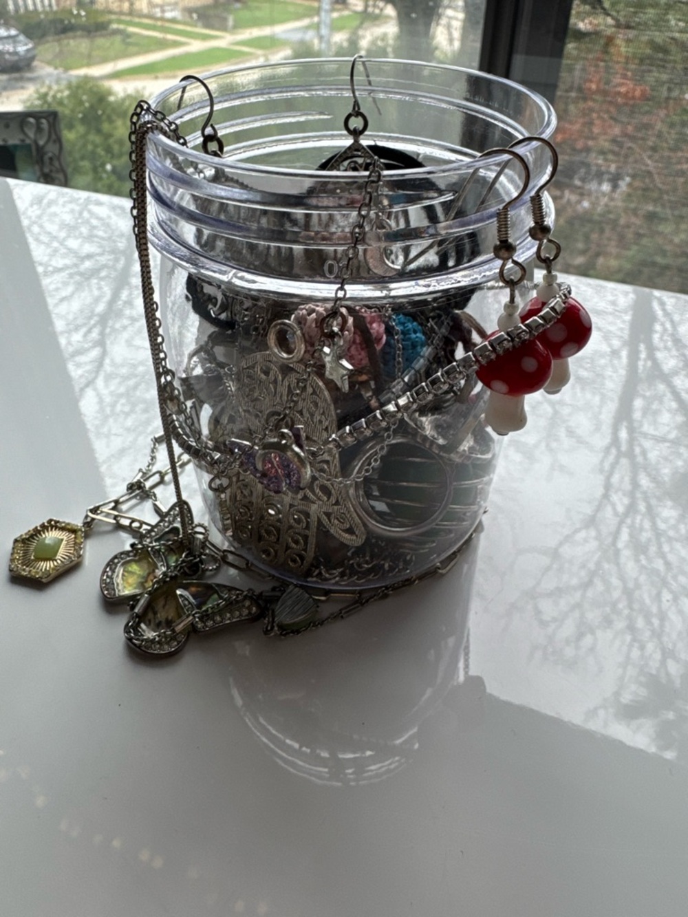 Vintage-Inspired Whimsical Silver Mystery Jewelry Jar